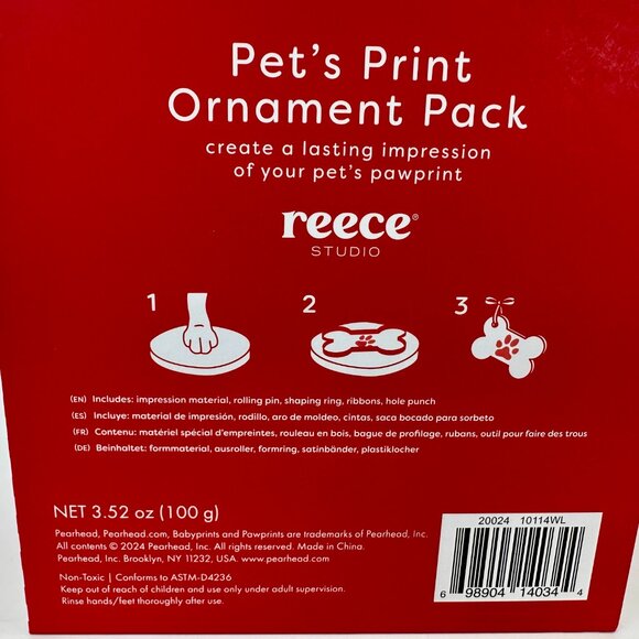 NEW Reece Studio Pet’s Print Ornament Pack Clay Paw Print Kit 2-Pack - Picture 4 of 5